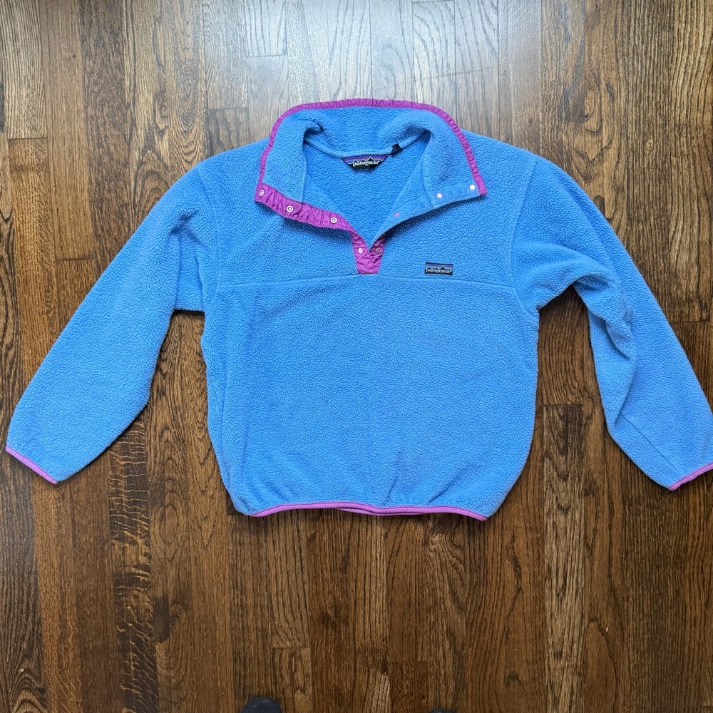 Patagonia Kids Blue and Pink Fleece Pullover